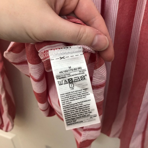 GAP Stripe Ruffle Shirt Lightweight Flowy Peasant Striped Summer Blouse Medium - Picture 8 of 15